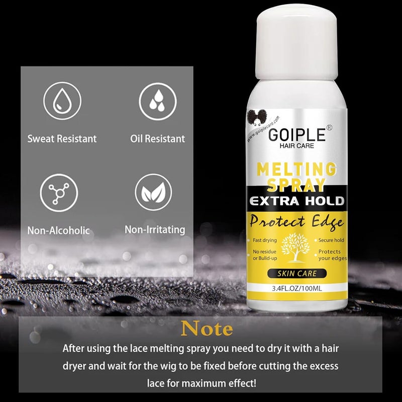 Goiple رذاذ لاصق ذوبان الدانتيل وثباته - لاصق شعر بدون غراء للباروكات، لاصق رابطة الدانتيل للباروكات المغلقة والإضافات الأمامية، ثبات قوي وطبيعي مع تحكم. - Image 3